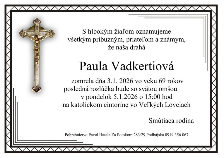 smútočné oznámenie