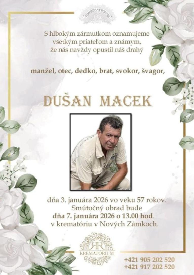 smútočné oznámenie