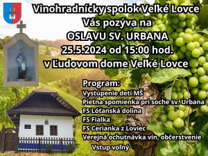 Pozvánka oslava Sv. Urbana 2024